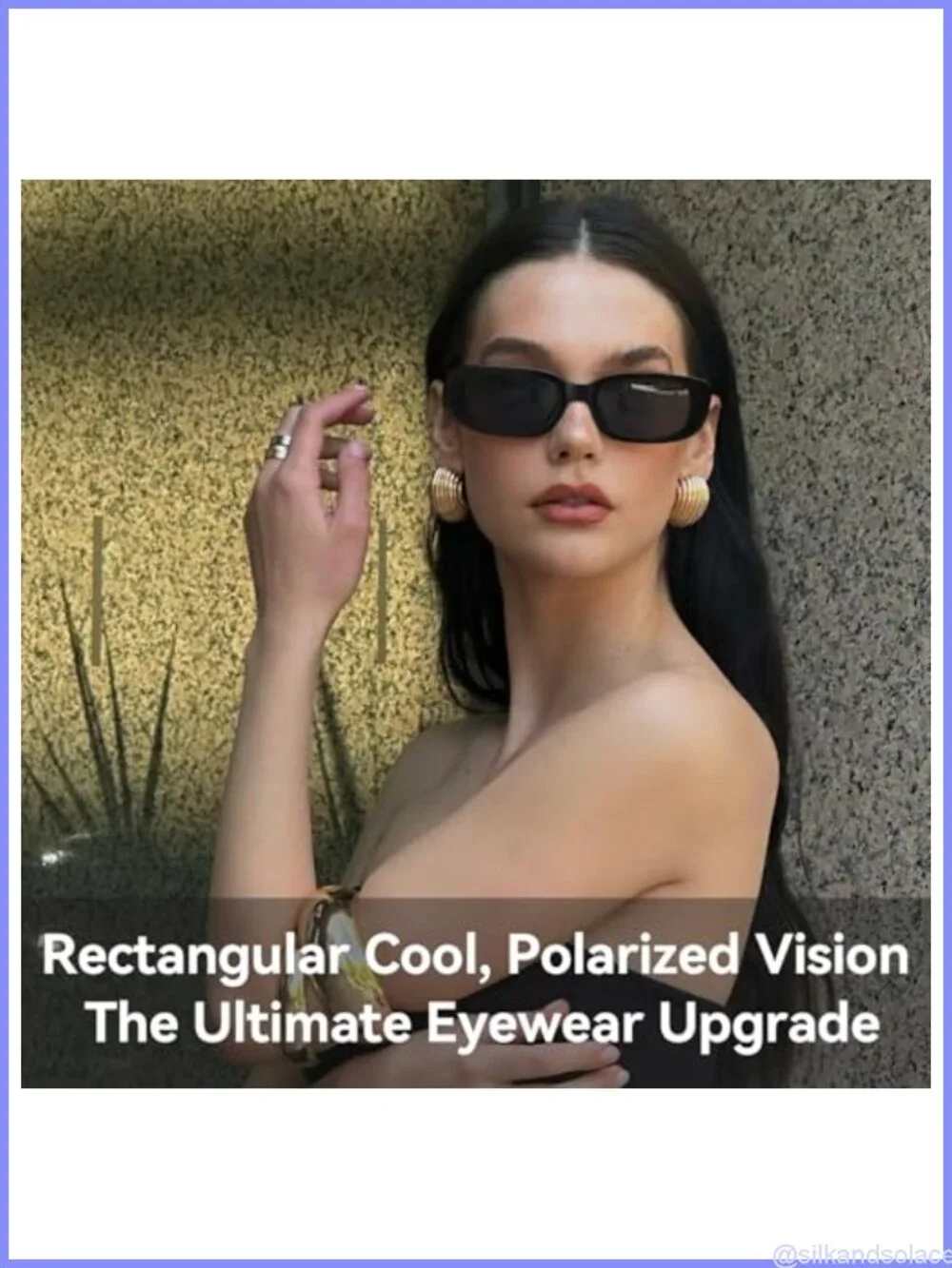 Polarized UV400 Rectangular Sunglasses Trendy Retro 90s Y2K